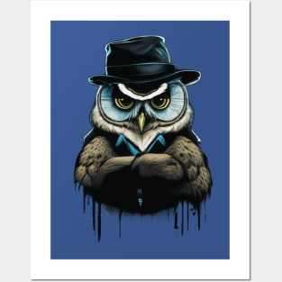 Gangsta Owl minimalistic design Posters and Art